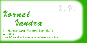 kornel vandra business card